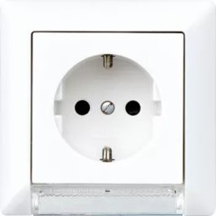 AS520-OBFWWLEDW Штепсельная розетка SCHUKO 16A 250V  с LED подцветкой; белая
