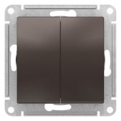 ATLASDESIGN 2-клавишный ПЕРЕКЛЮЧАТЕЛЬ, перекрестный, 2 x сх. 7, 10АХ, механизм, МОККО, ATN000673