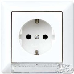 AS520-OBFLEDW Штепсельная розетка SCHUKO 16A 250V  с LED подцветкой; слоновая кость