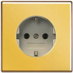 LS521KIGGO Штепсельная розетка SCHUKO 16A, 250V  с защитой от детей; золото