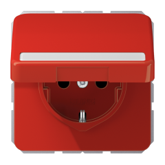 Штепсельная розетка SCHUKO 16A 250V~ с полем для надписи и крышкой