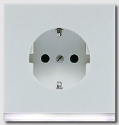 LS520-OLGLEDW Штепсельная розетка SCHUKO 16A, 250V  с подсветкой; светло-серая