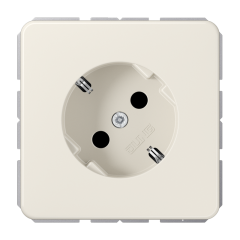 520-45 Штепсельная розетка SCHUKO с поворотом на 45°, 16A 250V ; слоновая кость