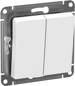 ATN440151 -AtlasDesign AQUA Выключатель 2-клавишный, IP44, 10АХ БЕЛЫЙ