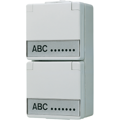 622NAW Штепсельная розетка SCHUKO для накладного монтажа двойная, с полем для надписи IP44