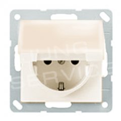 AS520KLKI Штепсельная розетка SCHUKO 16A 250V  с откидной крышкой и защитой от детей; слоновая кость