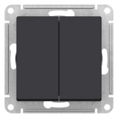 ATLASDESIGN 2-клавишный ПЕРЕКЛЮЧАТЕЛЬ, перекрестный, 2 x сх. 7, 10АХ, механизм, КАРБОН, ATN001073