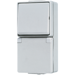 676W Штепсельная розетка SCHUKO для накладного монтажа с универсальным выключателем IP44