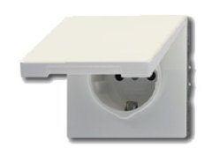 LS520KL Штепсельная розетка SCHUKO 16A, 250V  с откидной крышкой; слоновая кость