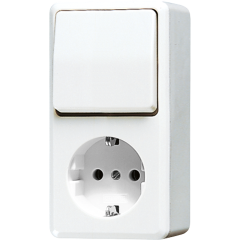 676AWW Штепсельная розетка SCHUKO для накладного монтажа с универсальным выключателем