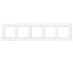 Рамка 5-постов; термопласт; белый матовый; Eco Deco, Jung EPD485WWM