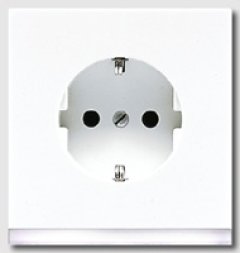 LS520-OWWLEDW Штепсельная розетка SCHUKO 16A, 250V  с подсветкой; белая