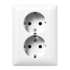 AS5022UWW Штепсельная розетка SCHUKO 16A 250V  сдвоенная; белая