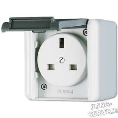 821BSW Розетка британского стандарта 13А 250V; для накладного монтажа