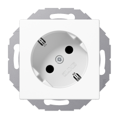A520-45KIWW Штепсельная розетка SCHUKO 16A 250V  ; угол наклона 45 °; белый