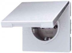 LS520KLLG Штепсельная розетка SCHUKO 16A, 250V  с откидной крышкой; светло-серая