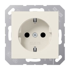 ABA1520KI Штепсельная розетка SCHUKO 16A 250V  с защитой от детей; слоновая кость