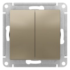 ATN000551 - AtlasDesign 2-клавишный ВЫКЛЮЧАТЕЛЬ, схема 5, 10АХ, механизм, ШАМПАНЬ