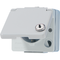 620WSL Штепсельная розетка SCHUKO для накладного монтажа с замочным механизмом