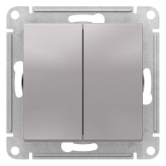 ATN000365 - AtlasDesign 2-клавишный ПЕРЕКЛЮЧАТЕЛЬ, схема 6, 10АХ, механизм, АЛЮМИНИЙ