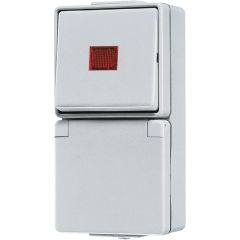 676KOW Штепсельная розетка SCHUKO для накладного монтажа с контрольным выключателем IP44