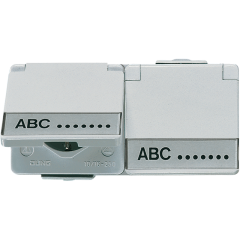 622NAWW Штепсельная розетка SCHUKO для накладного монтажа двойная, с полем для надписи IP44