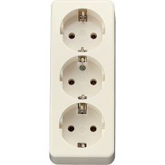 10S23LA Розетка 16A 250V  накладная, с основанием, тройная