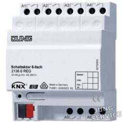 2136.6REG KNX/EIB-актуатор коммутирующий; 6 выходов