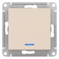 ATN000213 - AtlasDesign 1-клавишный ВЫКЛЮЧАТЕЛЬ с подсветкой, схема 1а, 10АХ, механизм, БЕЖЕВЫЙ