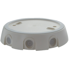 Socket IP65 for PD4-M-TRIO-SM /white, Монтажная распределительная коробка IP65 для датчика PD4-TRIO-SM с 6 кабельными вводами, размеры Ø 123 x 25 мм, белый