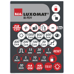 IR-PD9, Инфракрасный пульт дистанционного управления для датчиков PD9-M-1C-SDB-IP65, B.E.G.