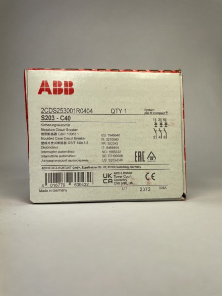 Автомат ABB S203 C40 40A (C) 6kA