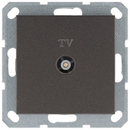 Розетка TV Ф9.5mm оконечная с накладкой, цвет Мокко, G6001Z, JASMART