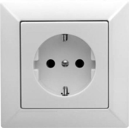 EP421WW Штепсельная розетка SCHUKO 16A 250V  с заземлением; белая