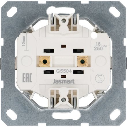 Розетка SHUKO© двойная с защитными шторками 16A 250V~ 2P+T, цвет Тауп, G5504T, JASMART