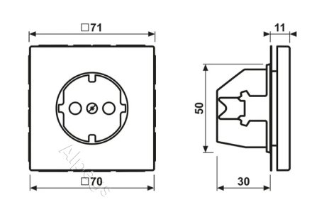 ES1520 Штепсельная розетка SCHUKO 16A 250V; благородная сталь