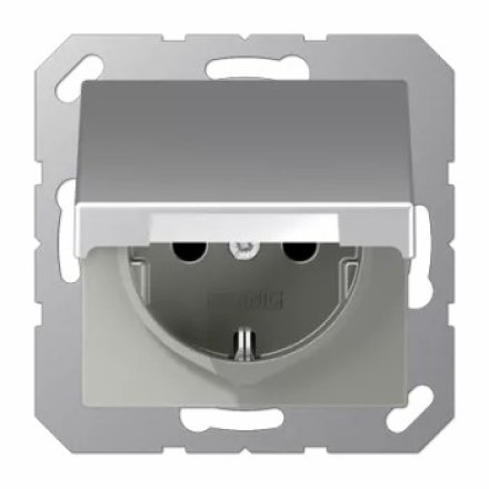 A1520KLAL Штепсельная розетка SCHUKO 16A 250V  с откидной крышкой; алюминий
