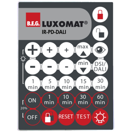 IR-PD-DALI, Инфракрасный пульт дистанционного управления IR-PD-DALI для датчиков PD2-M-DALI/DSI, PD4-M-DALI/DSI /-С, PD9-M-DALI/DSI /-GH и PD4-M-DUO-DALI
