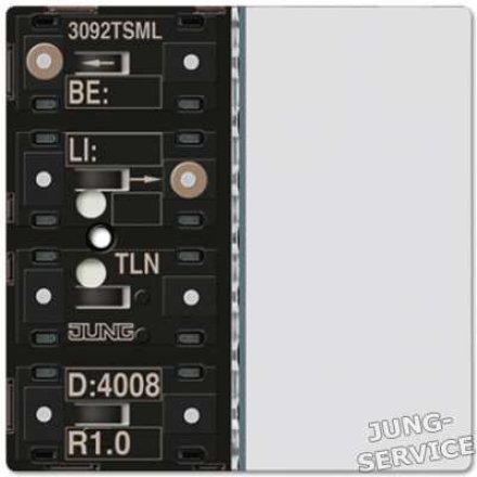 3092TSML KNX кнопочный модуль с подсвечиваемым полем для надписи универсальный 2 группы