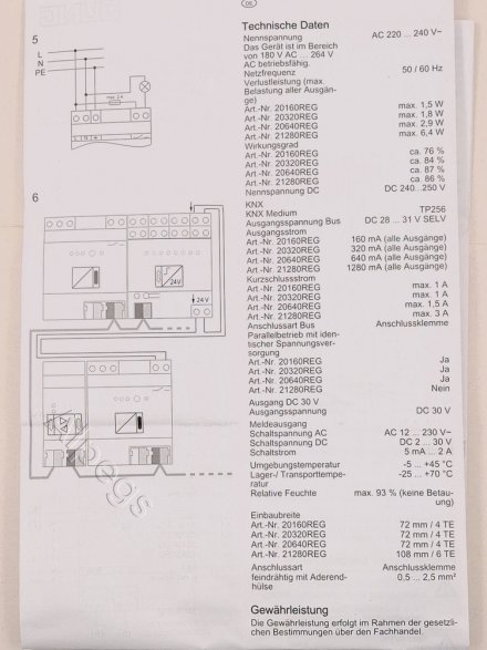 KNX блок питания, 640mA, 20640REG