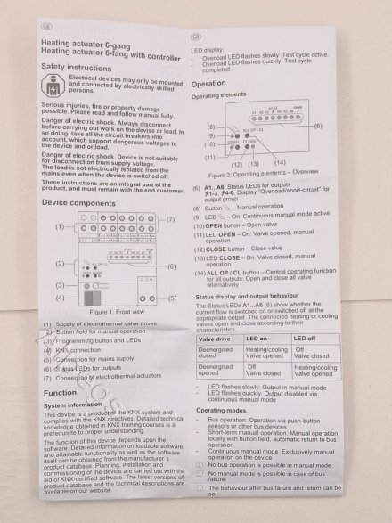KNX регулятор отопления, 6 каналов с регулятором, 2336REGHZRHE