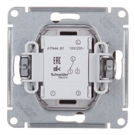 ATN441061 - AtlasDesign AQUA Переключатель 1-клавишный IP44, схема 6, 10АХ, карбон