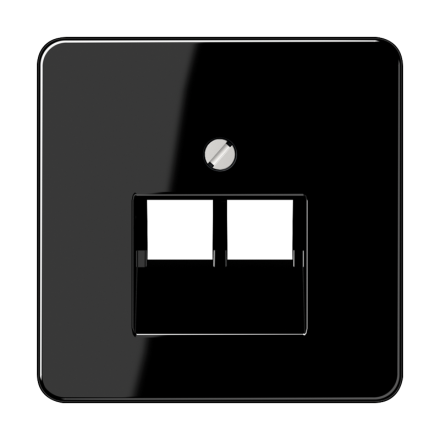 CD569-2UASW Крышка для сдвоенной телефонной и компьютерной розетки UAE; черная