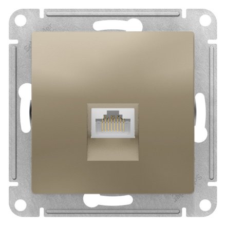 ATN000586 - AtlasDesign РОЗЕТКА компьютерная RJ45, категория 6A, механизм, ШАМПАНЬ