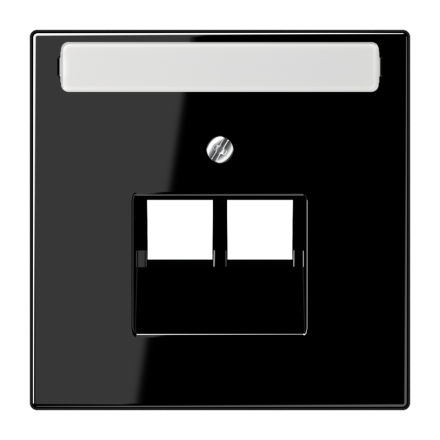 LS969-2NAUASW Крышка для сдвоенной телефонной и компьютерной розетки UAE с полем для надписи; черная