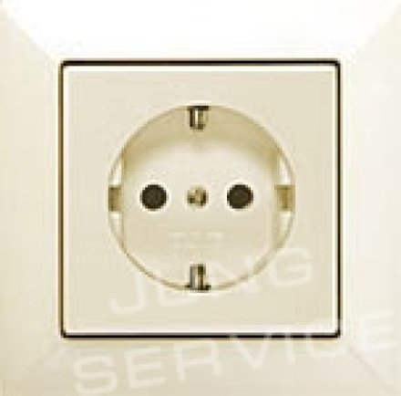 EP421 Штепсельная розетка SCHUKO 16A 250V  с заземлением; слоновая кость