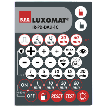 IR-PD-DALI-1C, Инфракрасный пульт дистанционного управления IR-PD-DALI-1C для датчиков PD2-M-DALI/DSI-1C, PD2-M-DALI/DSI-HVAC, PD4-M-DALI/DSI-1C, PD4-M-DALI/DSI-HVAC