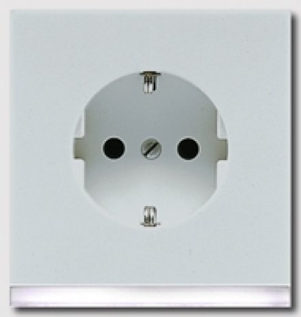 LS520-OLGLEDW Штепсельная розетка SCHUKO 16A, 250V  с подсветкой; светло-серая