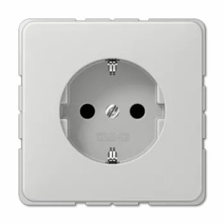 CD520KIBFLG Штепсельная розетка SCHUKO 16A 250V  с защитой от детей; центральная плата; светло-серая