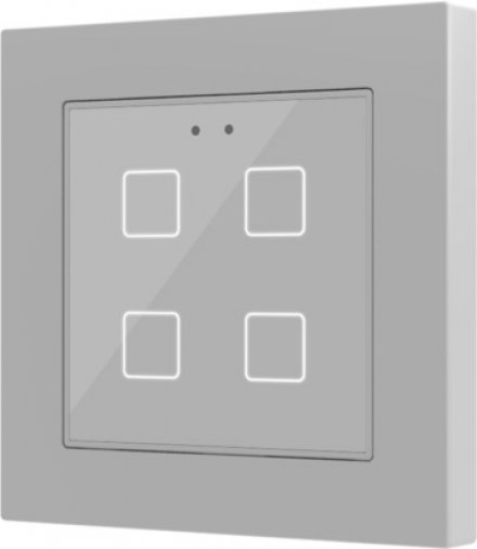 Выключатель сенсорный KNX Flat 55 X4, 4-кнопочный, цвет серебро